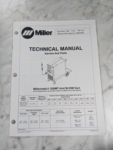 Miller welder techinical - welder,